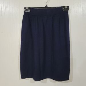 St. John Collection By Marie Gray Womens Dark Navy Knit Pencil Skirt Size 2